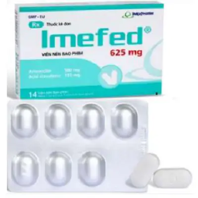 IMEFED 625mg VNB - Thuốc điều trị các nhiễm khuẩn do các vi khuẩn nhạy cảm gây ra (2 vỉ x 7 viên)